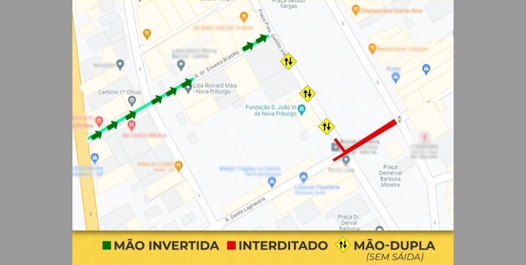 Ruas serão invertidas a partir desta quinta-feira, 31