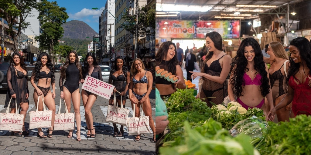 Modelos desfilaram por diversos locais da cidade 