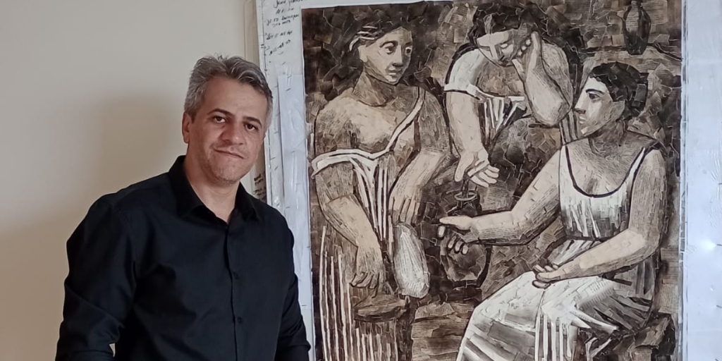 Artista plástico de Teresópolis recria arte de Picasso com colagens