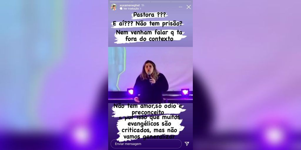 A apresentadora Xuxa Meneghel repudiou o discurso em publicação no Instagram