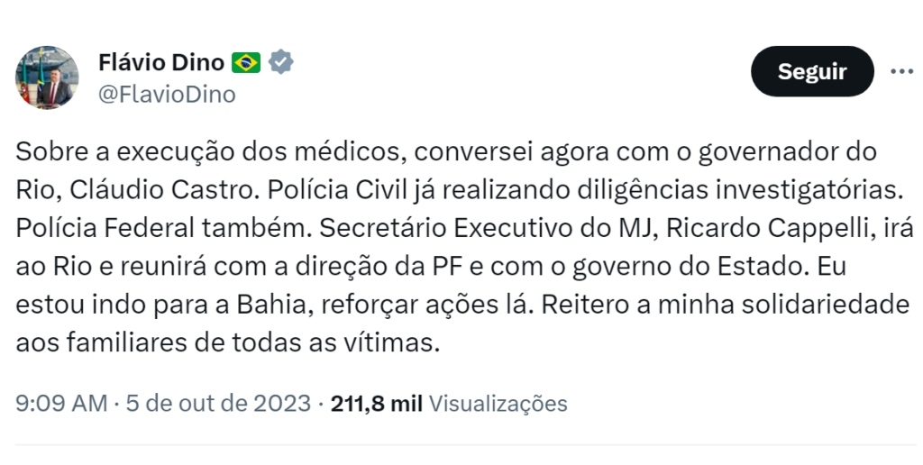 Ministro da Justiça se manifestou pelas redes sociais 