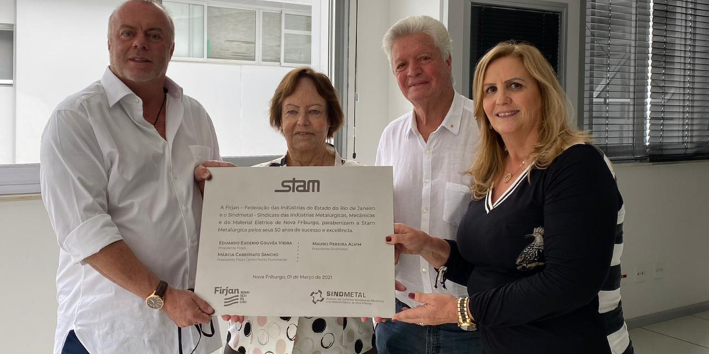 Stam Metalúrgica celebra 50 anos e recebe homenagem da Firjan Centro-Norte