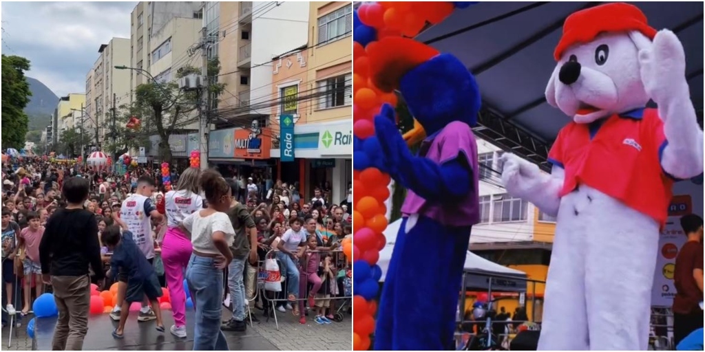 Em Nova Friburgo, festa na avenida Alberto Braune comemora Dia das Crianças
