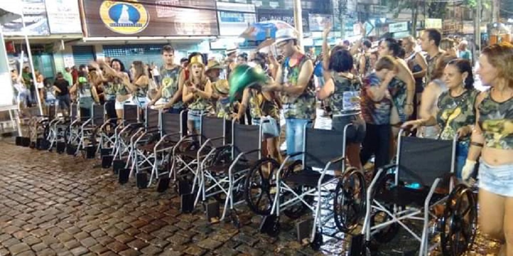 Folia solidária: Bloco da Jurema troca lacres de latinhas por cadeiras de rodas