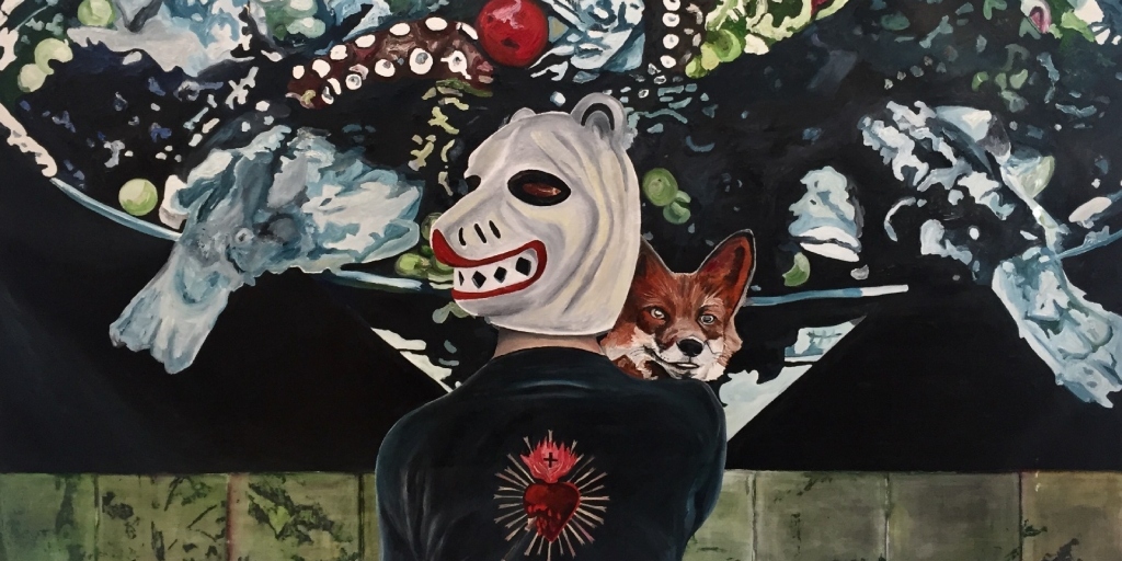 Em suas pinturas, artista explora cenários com figuras imaginárias