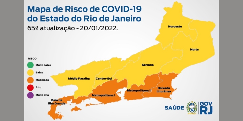 Mapa de Risco da Covid-19 indica bandeira laranja para a Baixada Litorânea