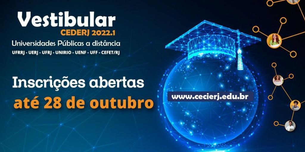 Inscrições para o vestibular Cederj 2022 terminam nesta quinta-feira, 28