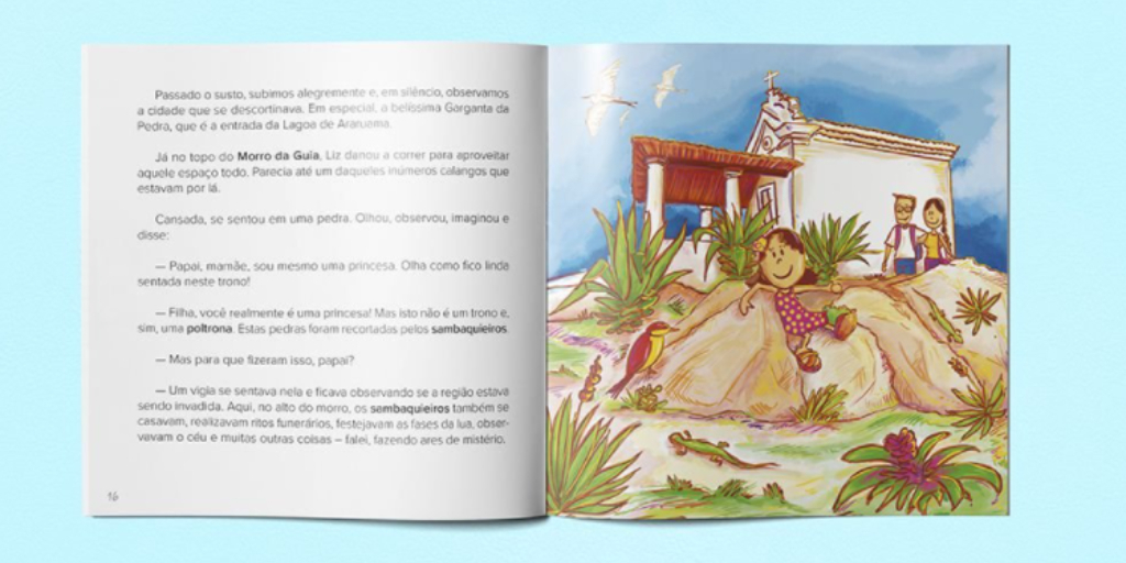 Cabo Frio é retratada em gravuras coloridas de livro infantil