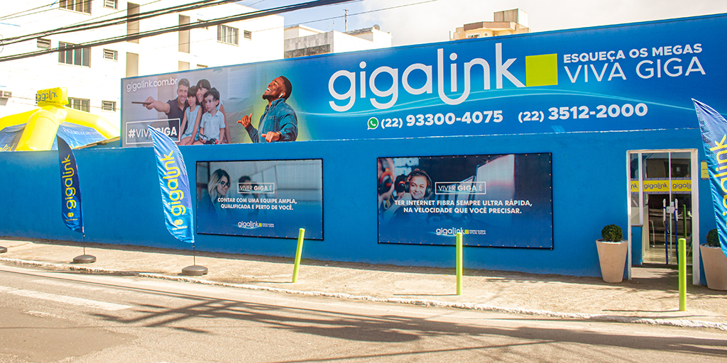 Fachada da nova loja da Gigalink em Cabo Frio