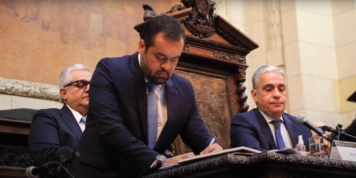 Cláudio Castro toma posse como governador do Rio de Janeiro no Palácio Tiradentes