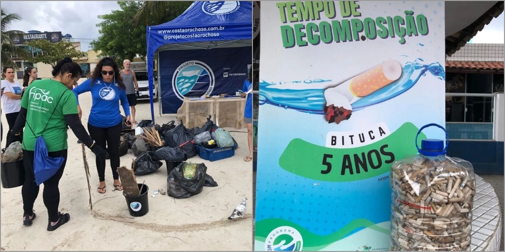 Voluntários fizeram limpeza nas areais das praias de Arraial do Cabo