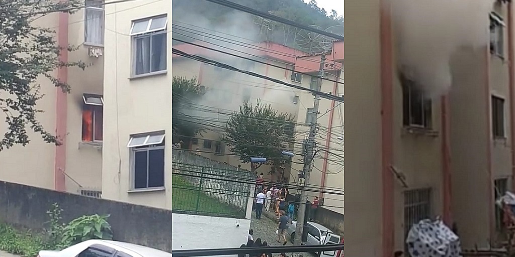 Nova Friburgo: fogo em apartamento assusta moradores do bairro Vila Amélia 