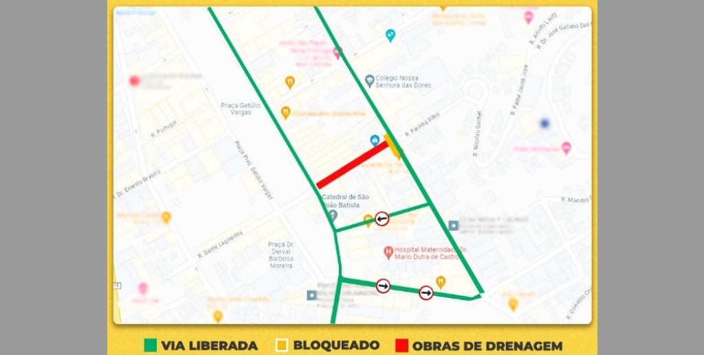Ruas que serão liberadas no centro de Nova Friburgo