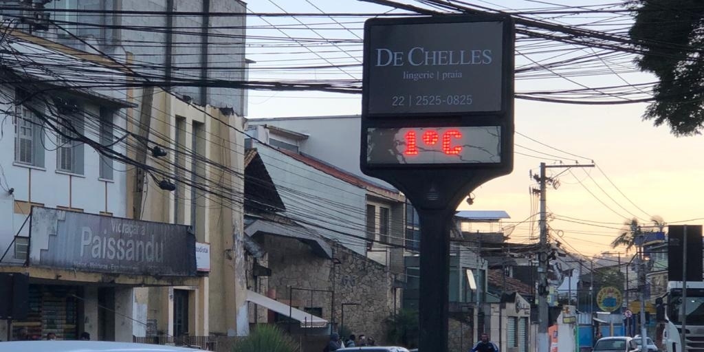 Gelado! Termômetro em Friburgo marca 1ºC no início da manhã desta quinta