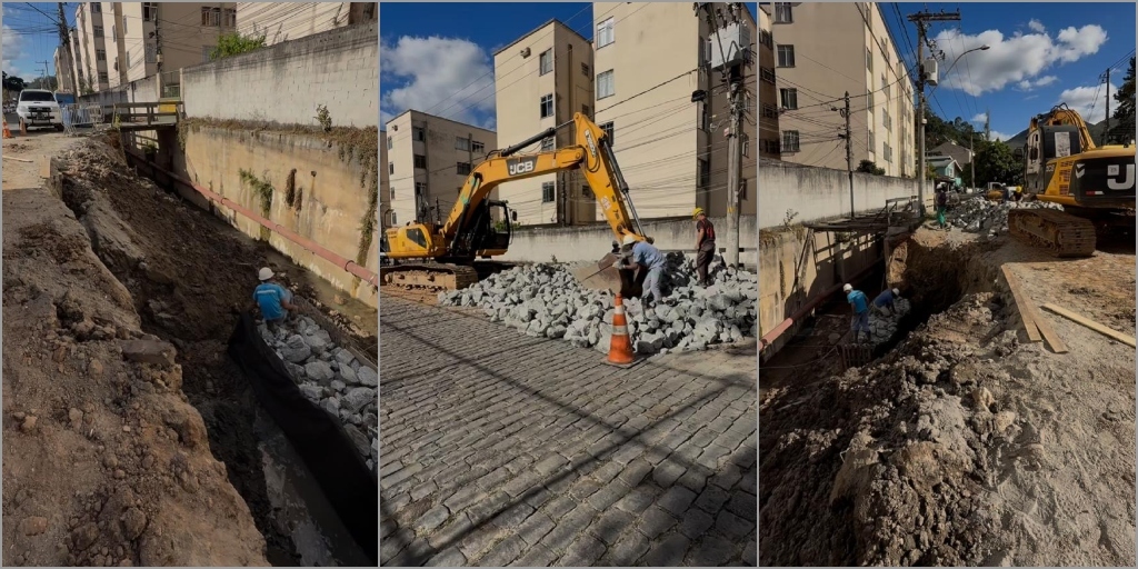 Córrego do Relógio, em Friburgo, passa por intervenção emergencial e obra principal 'acontecerá em outro momento'