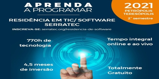 Serratec abre inscrições para Residência em TIC/Software na Região Serrana do RJ
