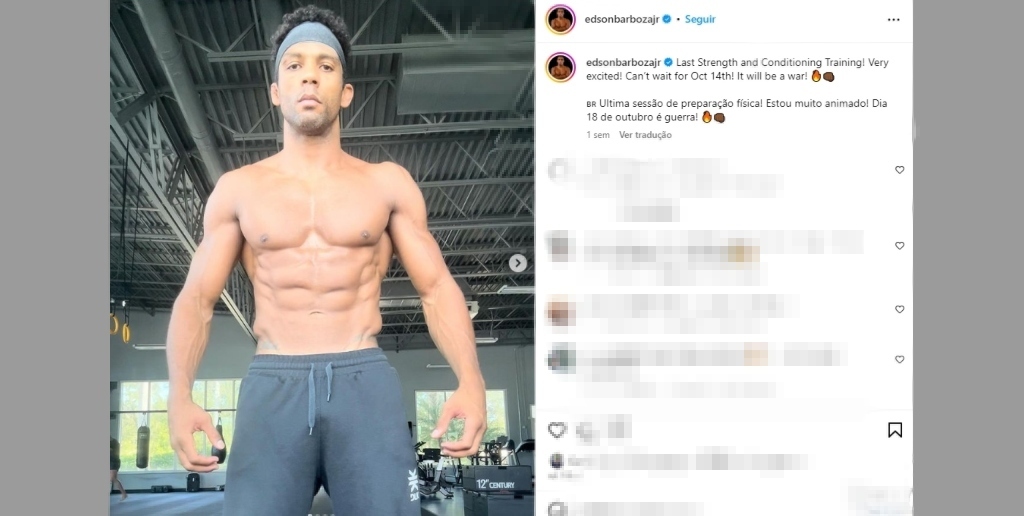 Edson fala sobre sua preparação nas redes sociais 