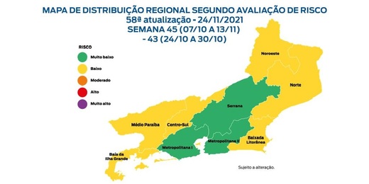 Região Serrana do RJ é classificada como área de 'risco muito baixo' para Covid-19
