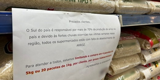 "Não há risco de faltar arroz", diz Asserj sobre consequências da chuva no RS; supermercados de Friburgo limitam venda