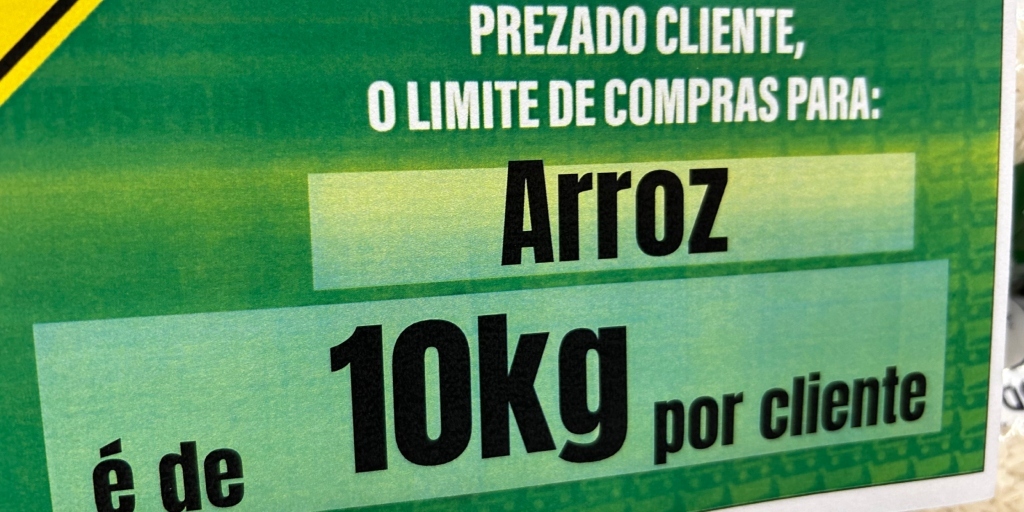 Supermercado limita quantidade de arroz por cliente em até 10 kg