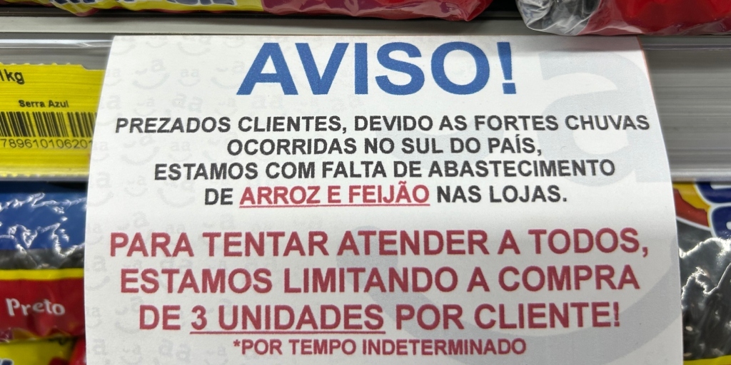 Arroz e feijão são limitados em supermercado de Nova Friburgo