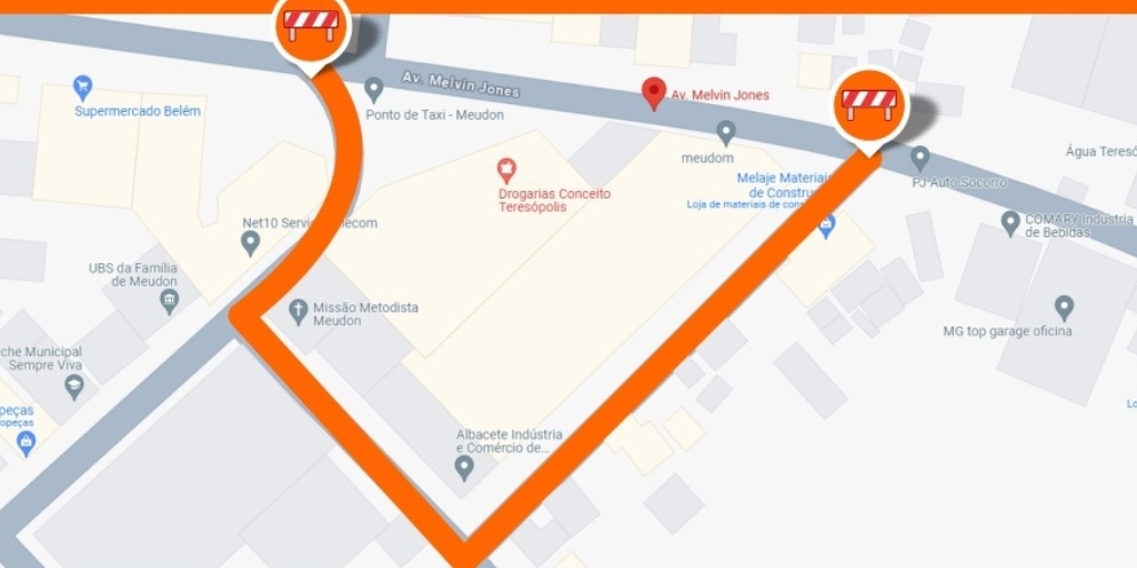 Mapa divulgado pela prefeitura mostra mudanças no trânsito na avenida Melvin Jones e entorno