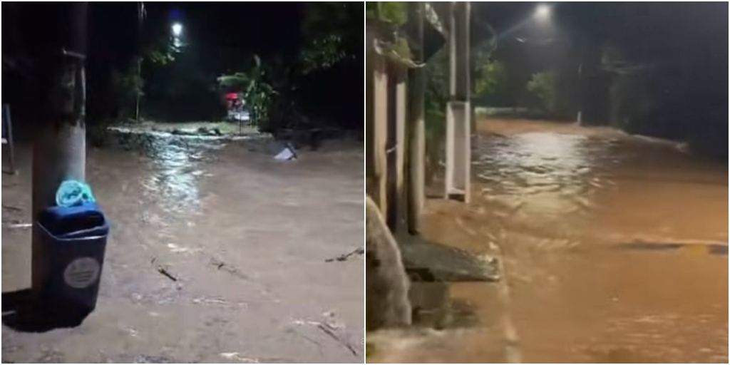 Em apenas algumas horas, choveu cerca de 115 milímetros no distrito do Sana