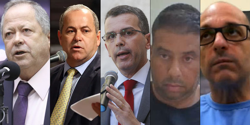 Da esquerda para a direita: Chiquinho e Domingos Brazão, Rivaldo Barbosa, Robson Fonseca e Ronald Paulo Alves