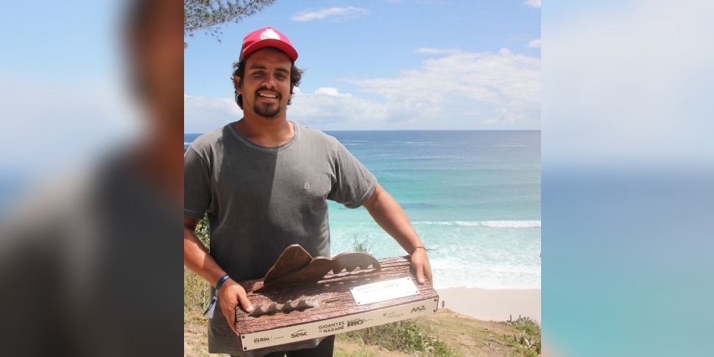 Atleta foi campeão da 4ª etapa do 'Gigantes de Nazaré' no RJ 