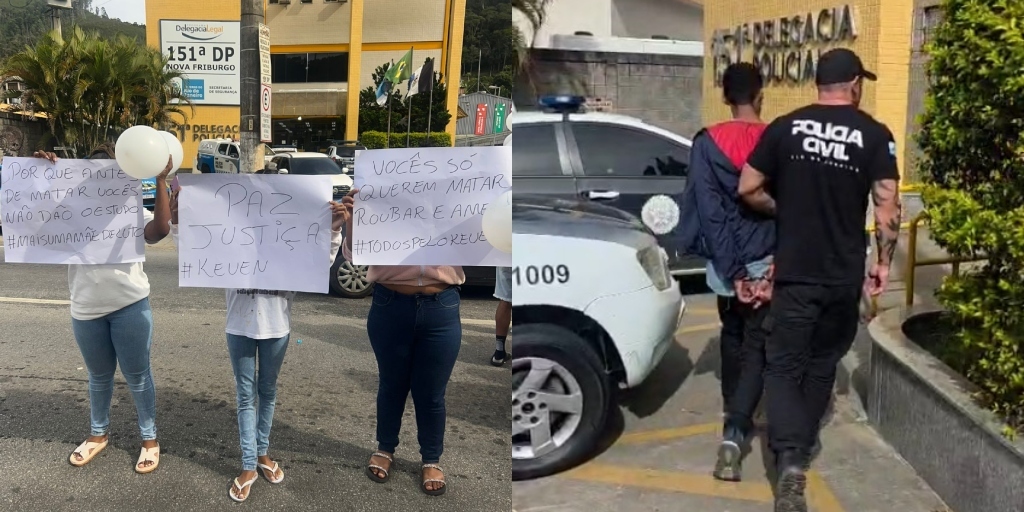 Durante manifestação, familiares pediram por justiça pela morte do rapaz. Um homem foi preso por ligação com o tráfico