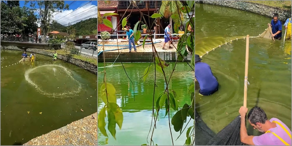 Equipes trabalham em recuperação do lago de Lumiar na última semana de novembro
