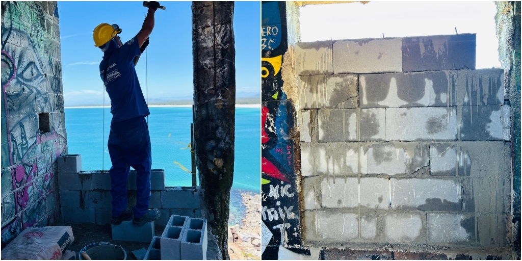 Funcionários da prefeitura começaram a fechar os acessos à Janela do Paraíso, em Arraial do Cabo