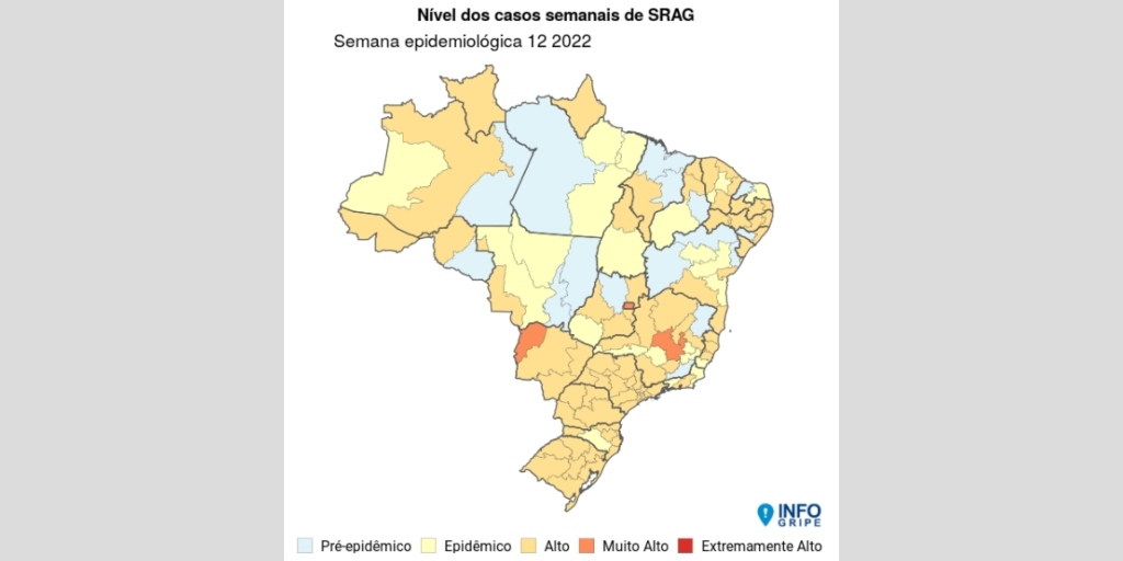 Fiocruz analisou o nível de casos semanais em todo país 