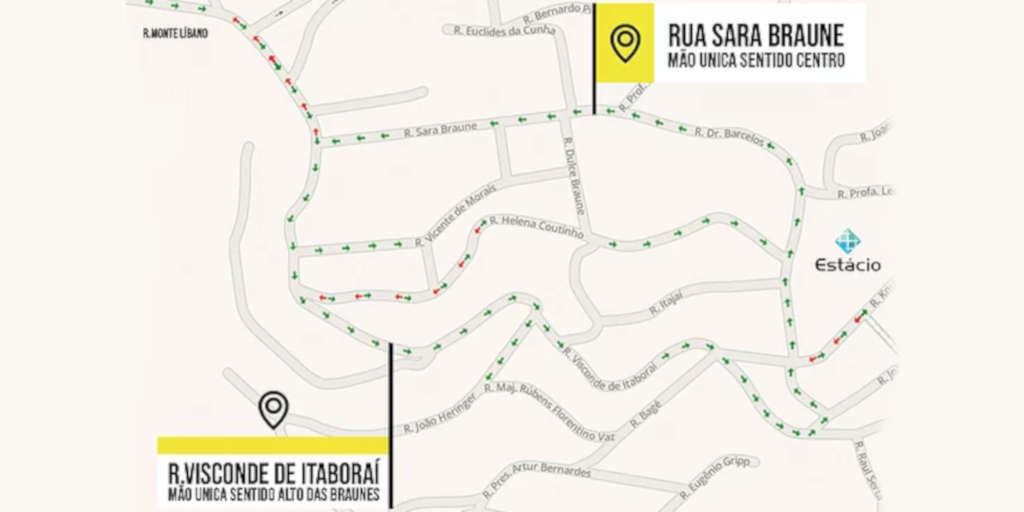 Bairro de Nova Friburgo terá mudanças nos sentidos de ruas a partir da próxima terça-feira