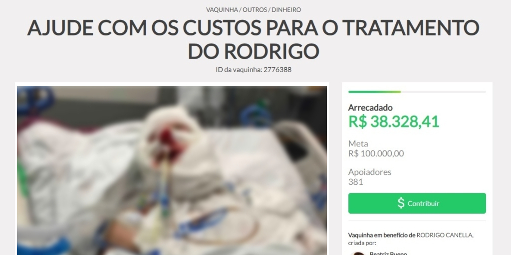 Familiares criaram uma vaquinha virtual no Brasil para facilitar a doação feita no país 