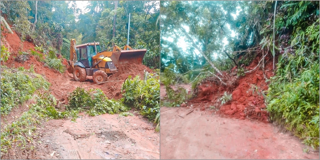Equipe da prefeitura retirou cerca de oito barreiras da estrada de Macaé de Cima