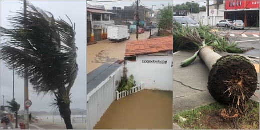 Fortes chuvas e ventania provocam transtornos nesta terça na Região dos Lagos do Rio
