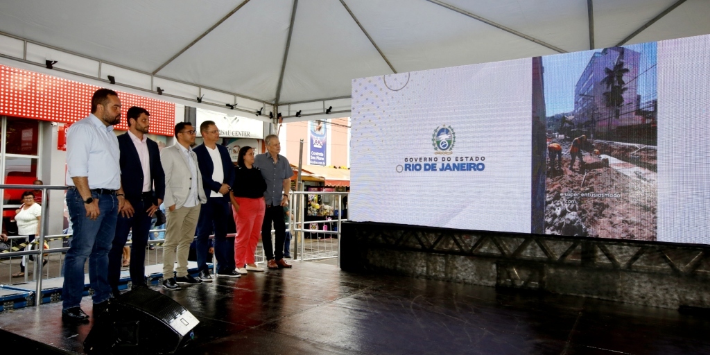 Governador inaugura intervenções no Centro de Friburgo e vistoria obra do Hospital do Câncer