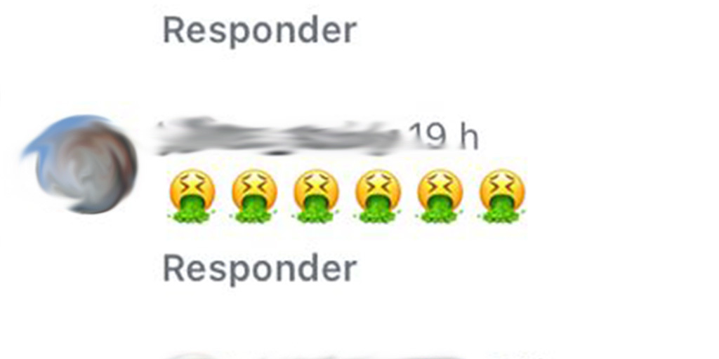 Alguns internautas reagiram a publicação com emojis em tom de reprovação