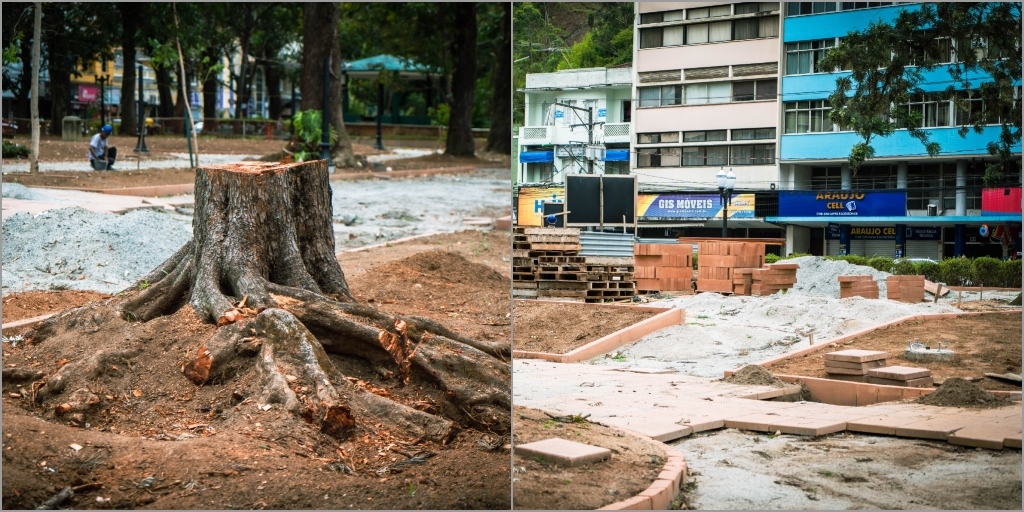 Primeira parte da obra ocorre na área do parquinho
