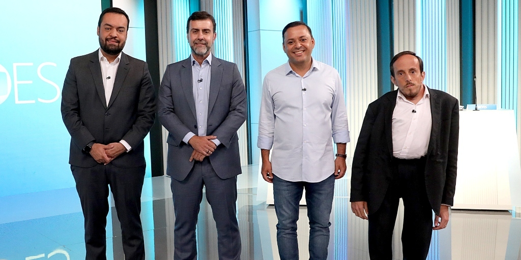 Da esquerda para a direita: Cláudio Castro, Marcelo Freixo, Rodrigo Neves e Paulo Ganime