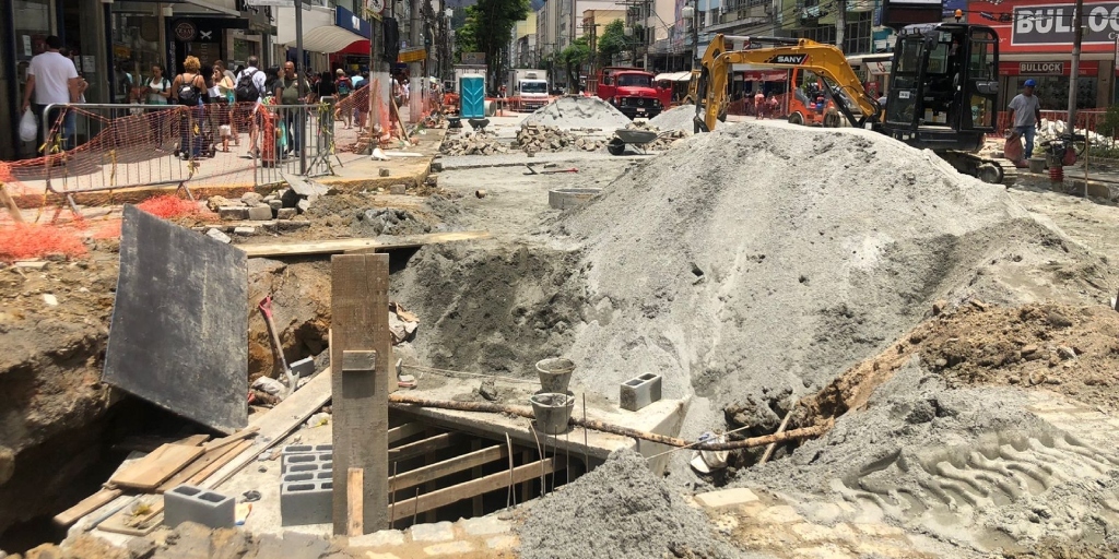 Obras no Centro serão paralisadas nesta sexta-feira