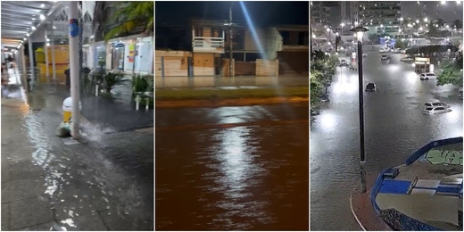 Cidades da Região dos Lagos do Rio ficam com diversas ruas alagadas após forte chuva