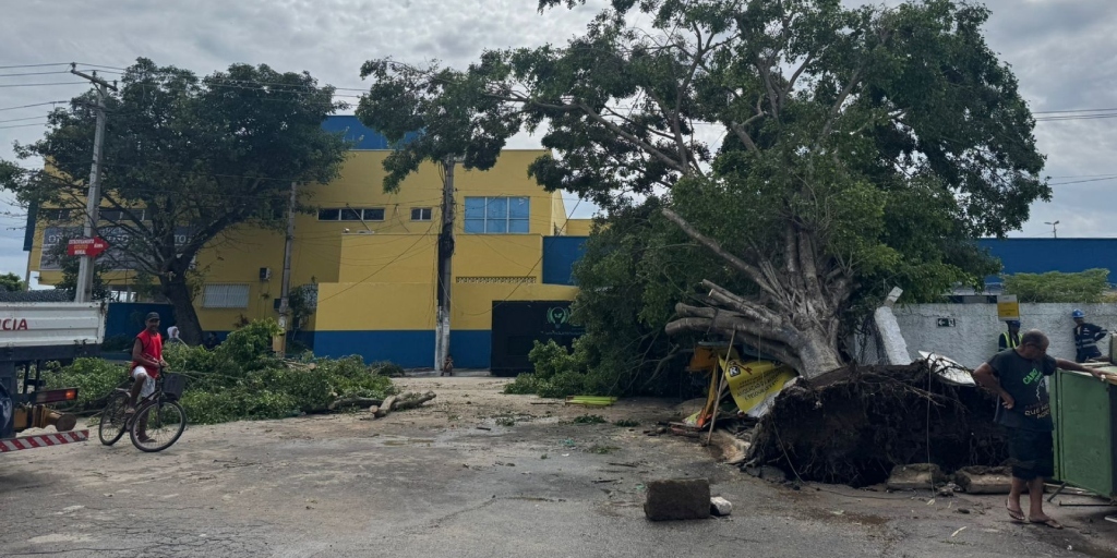 Hospital Otime Cardoso dos Santos, no Jardim Esperança, foi atingido por árvore e ficou sem energia