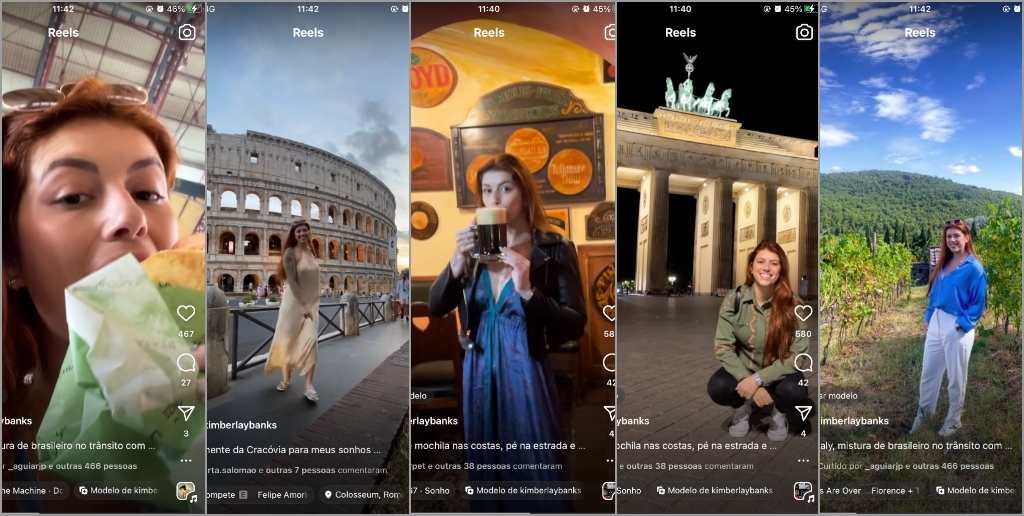 Kimberlay  se aventurou pela Europa depois de começar a estudar outros idiomas