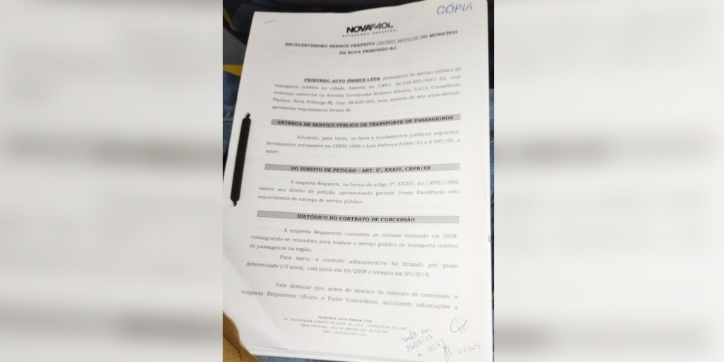 Documento sobre a entrega do serviço 