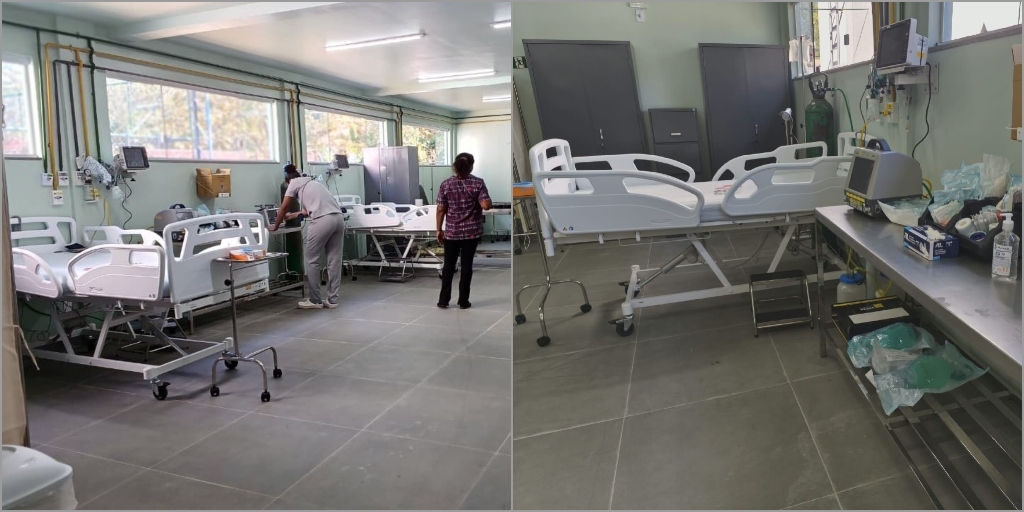 Parte interna da Unidade de Urgência e Emergência de Lumiar 