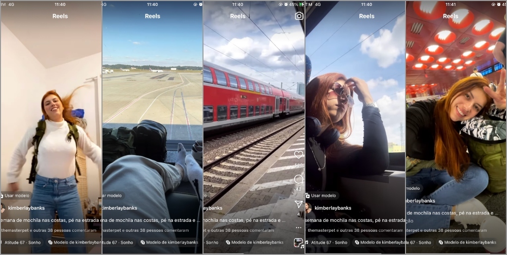 Kimberlay compartilhou sua rotina por meio das redes sociais