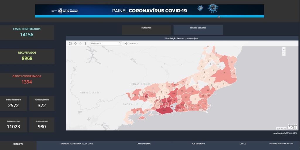 Estado do Rio registra 189 óbitos por coronavírus em 24 horas