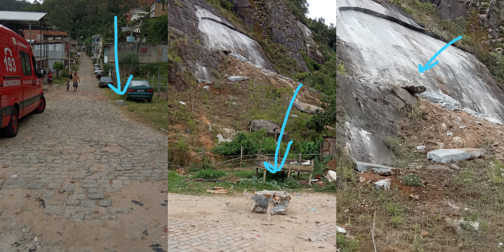 Registros das pedras que se desprenderam no distrito de Conselheiro Paulino
